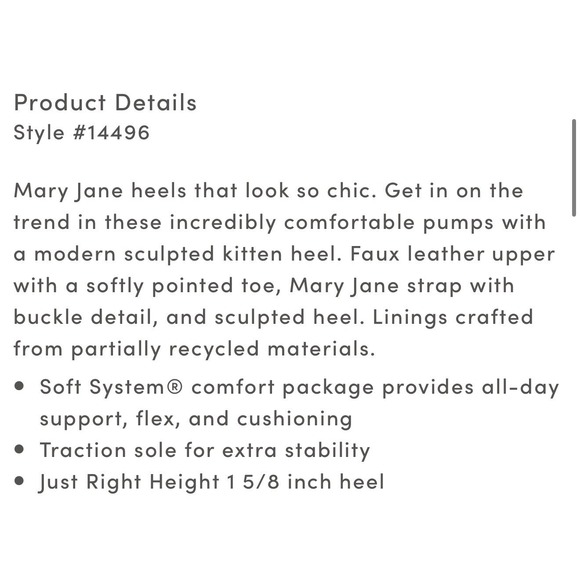 LifeStride Madelyn Black Faux Leather Mary Jane Kitten Heel Pump 7.5W wide new - Picture 4 of 11